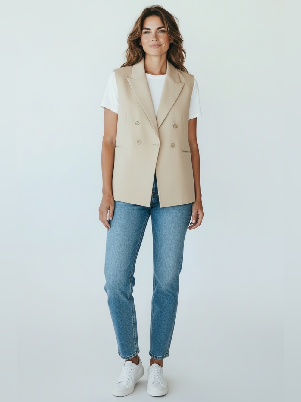 Banana Republic Wool In Italy Beige Women’s Blazer Vest Size XL NWT
